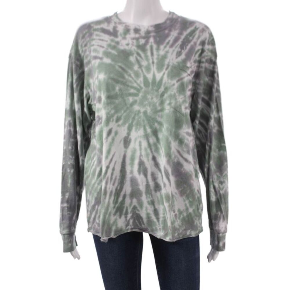Lacausa Unisex Basic Tie Dye Cotton Crew Neck Long Sleeve T-Shirt Size XS